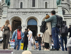 In front of a church